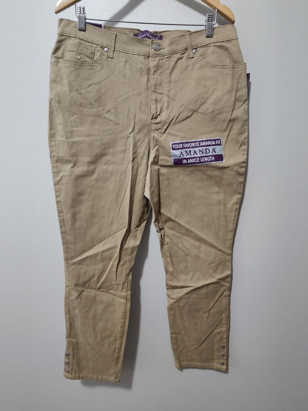 Gloria Vanderbilt Amanda Ankle-Length Straight Leg Pants in Khaki